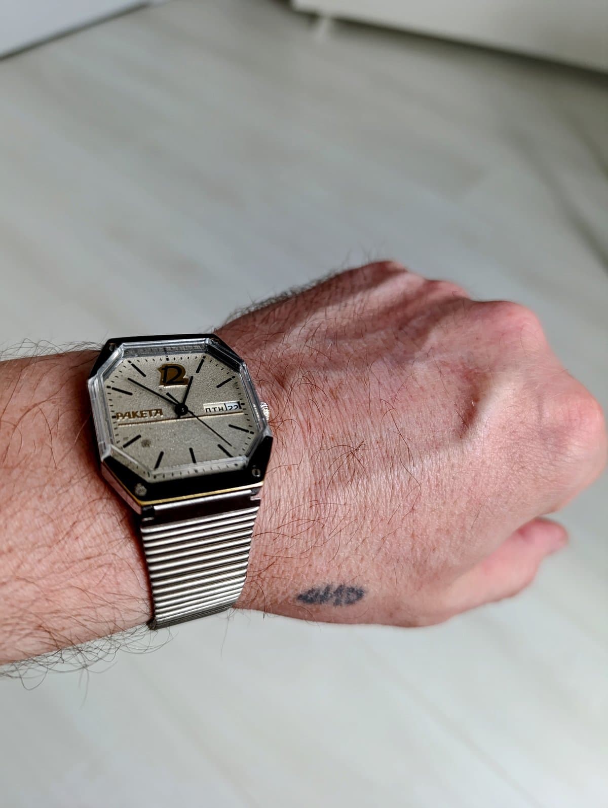 Vintage Raketa Star Wars USSR Watch 2628 Pearl Silver Dial Soviet Watch – thumbnail 10