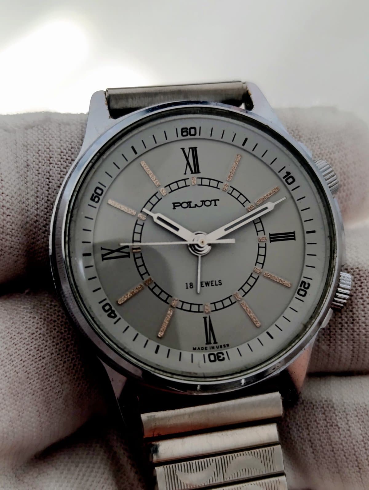Vintage Poljot Alarm Watch USSR Mechanical 18 Jewels Soviet Wristwatch 1980s – thumbnail 5