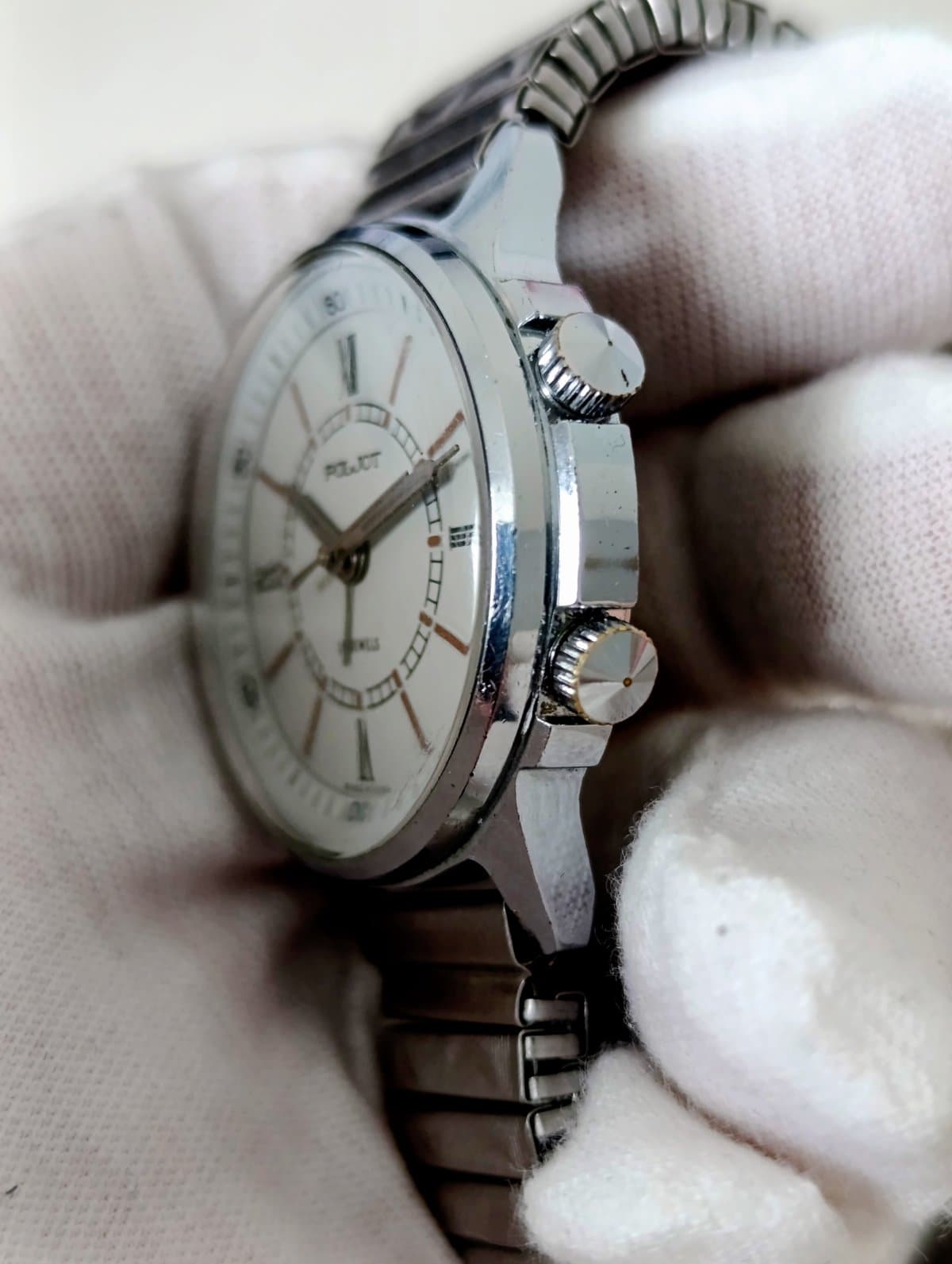 Vintage Poljot Alarm Watch USSR Mechanical 18 Jewels Soviet Wristwatch 1980s – thumbnail 7