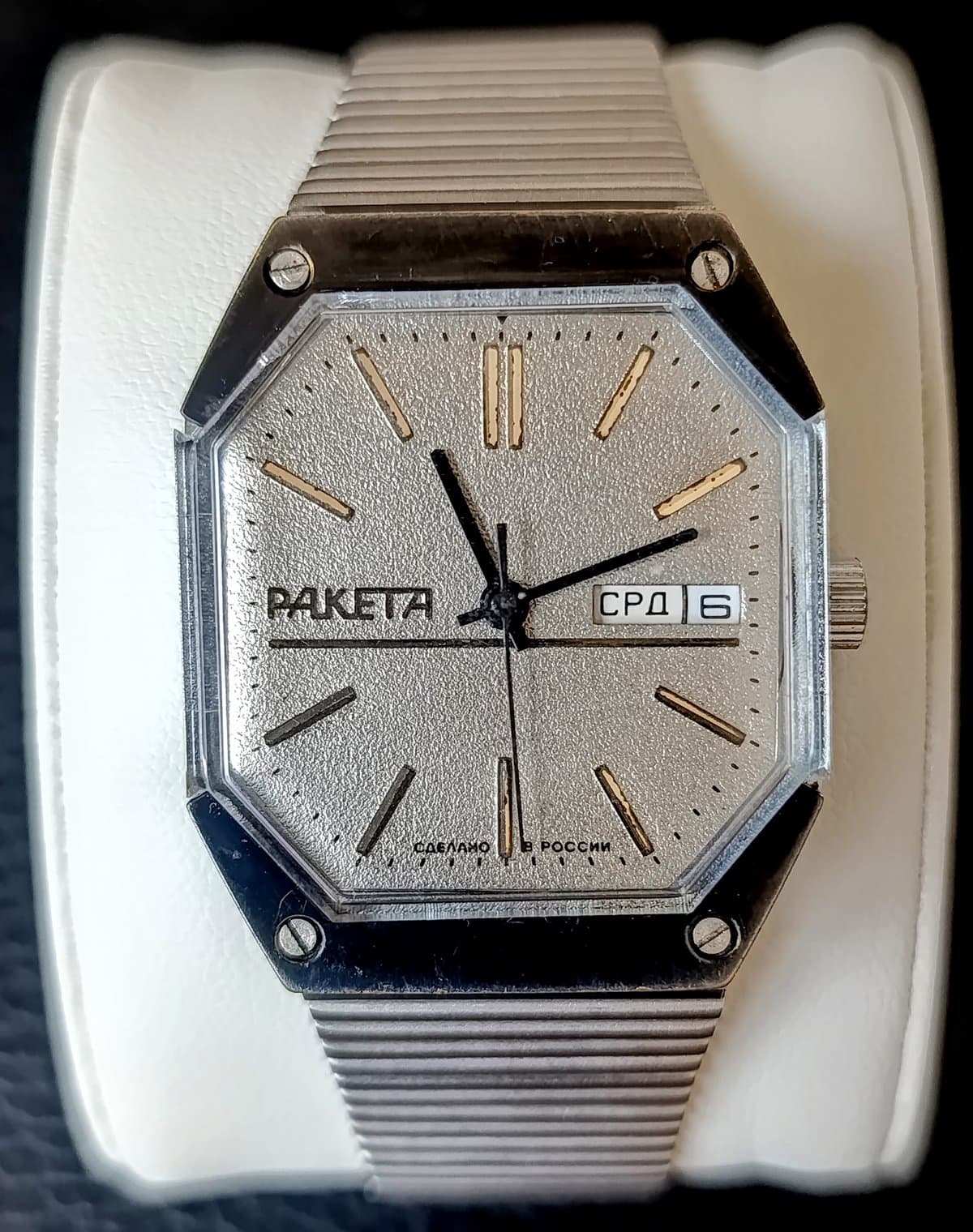 Vintage Russian Raketa Star Wars Watch Day Date Mechanical Wristwatch – thumbnail 1