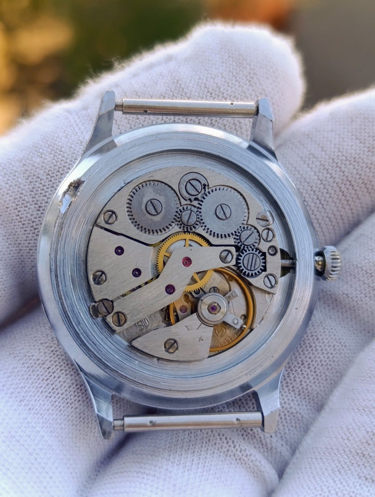 Vintage Slava 2414 · Soviet Manual-Wind Dress Watch · White Roman Dial, Date – thumbnail 2