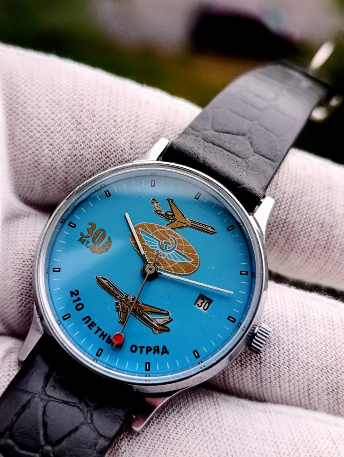 Vintage Slava Aviation Watch 210th Flight Squadron 1993 Mechanical 2414 – thumbnail 8