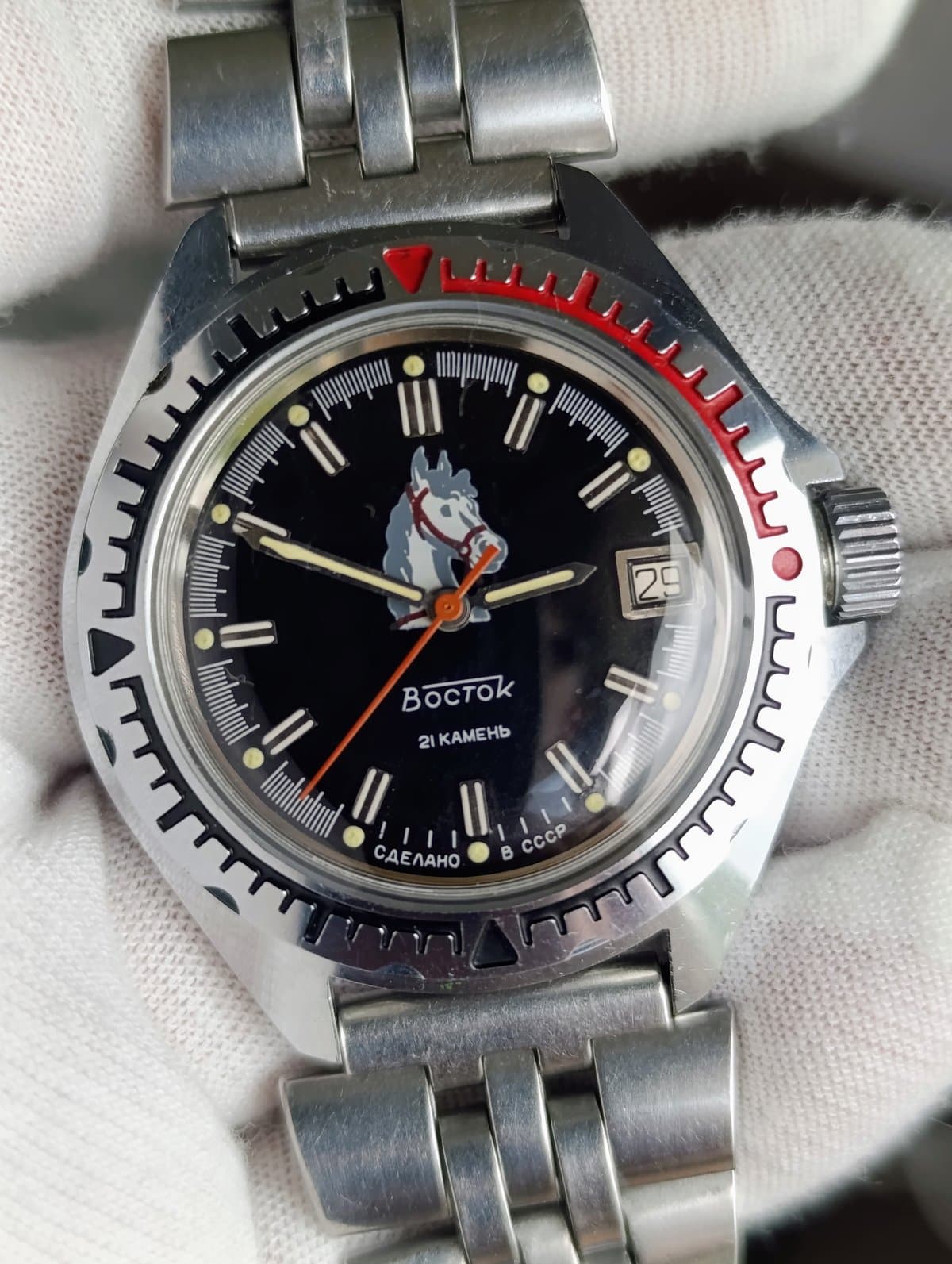 Soviet Vostok Amphibia Automatic Diver, Horse Dial Caliber 2416Б 1980s USSR  – thumbnail 1