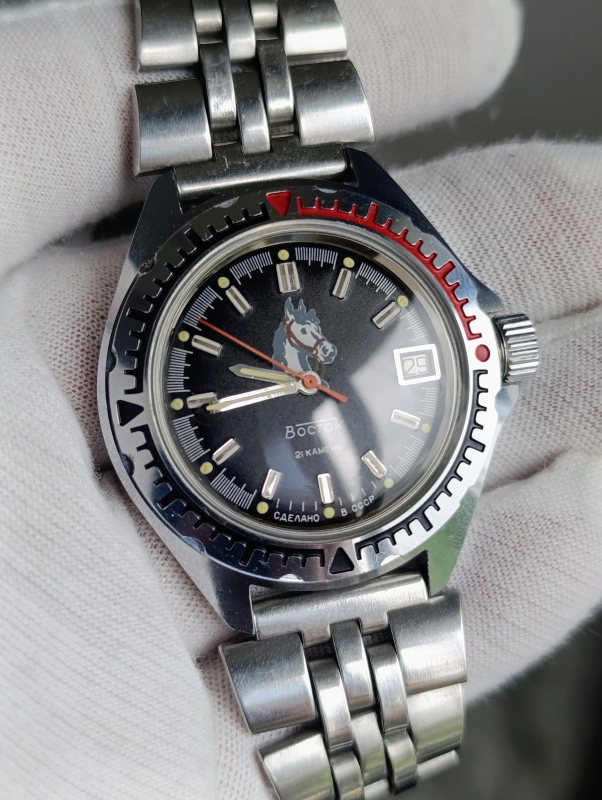 Soviet Vostok Amphibia Automatic Diver, Horse Dial Caliber 2416Б 1980s USSR  – thumbnail 3