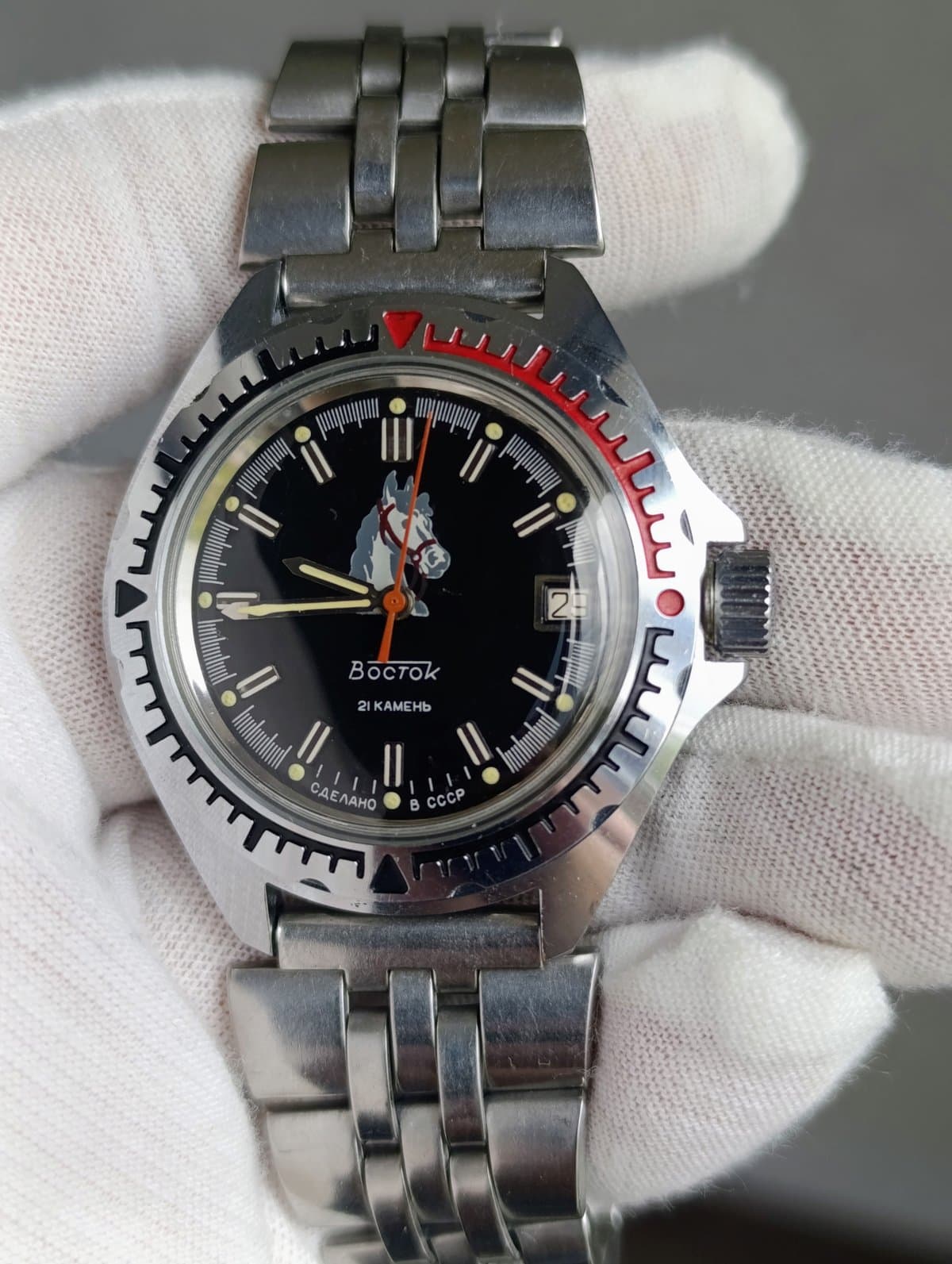 Soviet Vostok Amphibia Automatic Diver, Horse Dial Caliber 2416Б 1980s USSR  – thumbnail 4