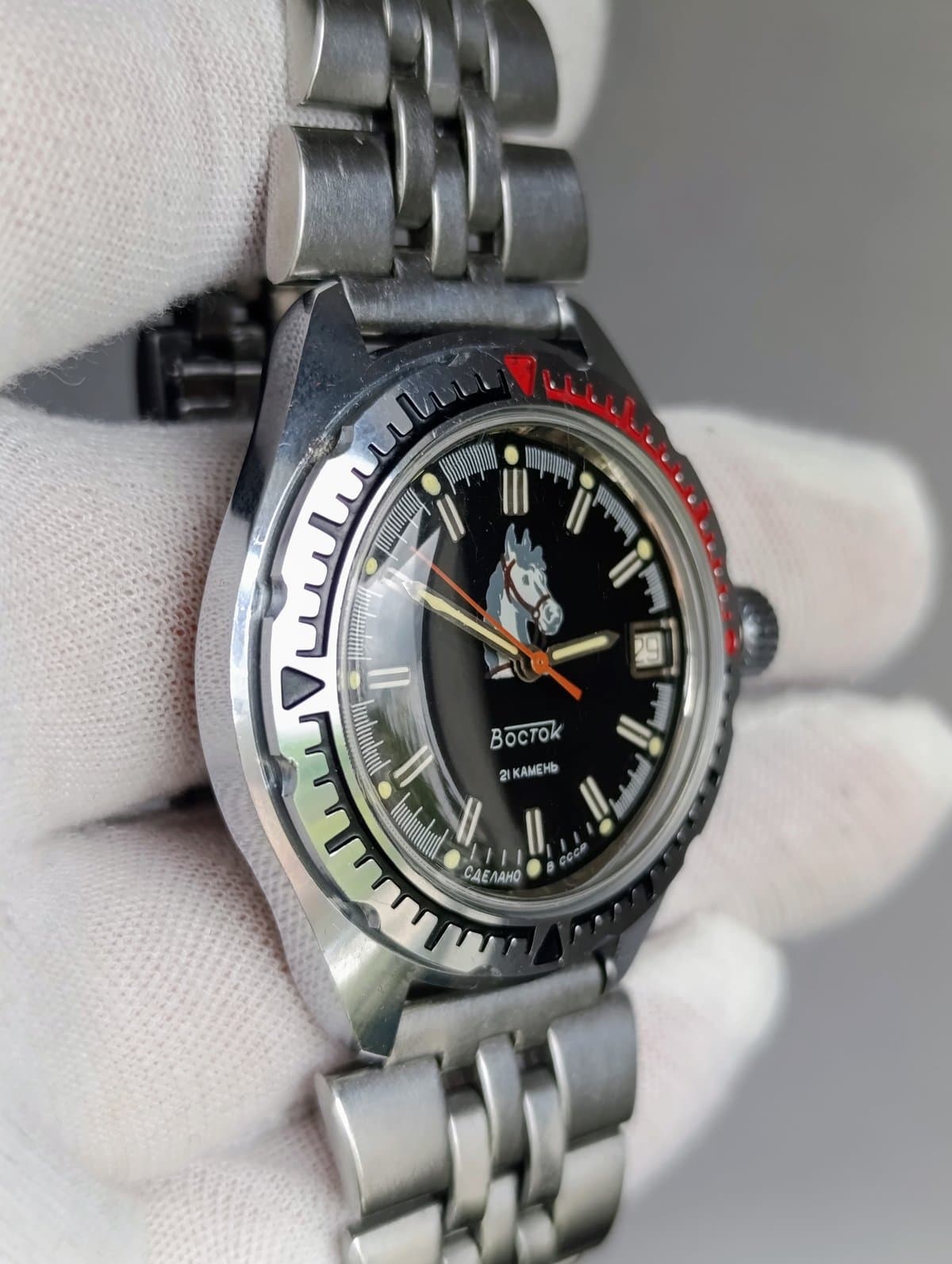 Soviet Vostok Amphibia Automatic Diver, Horse Dial Caliber 2416Б 1980s USSR  – thumbnail 5