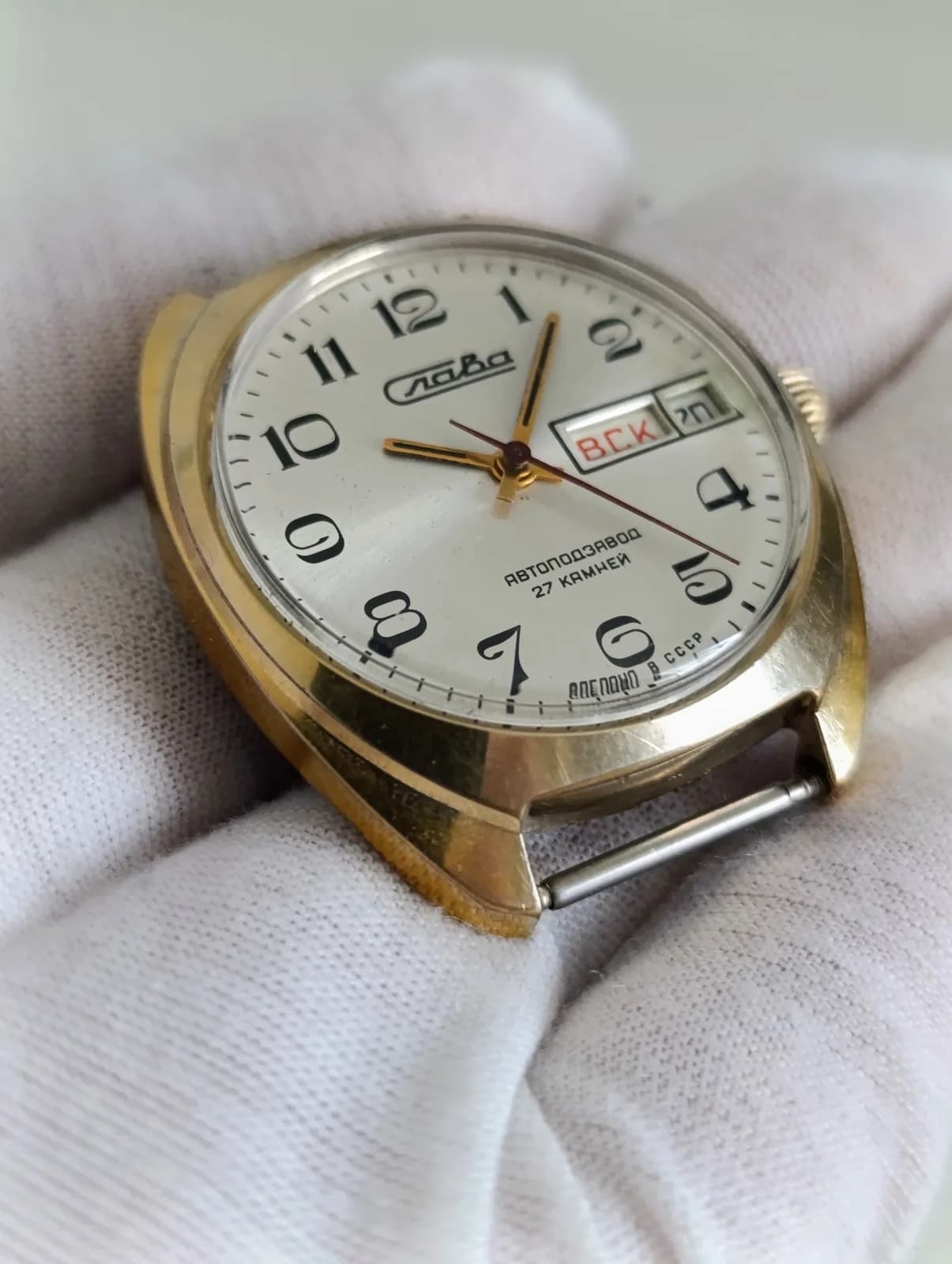 1980s Slava 2427 Automatic Soviet Watch 37mm Gold-Plated – thumbnail 2