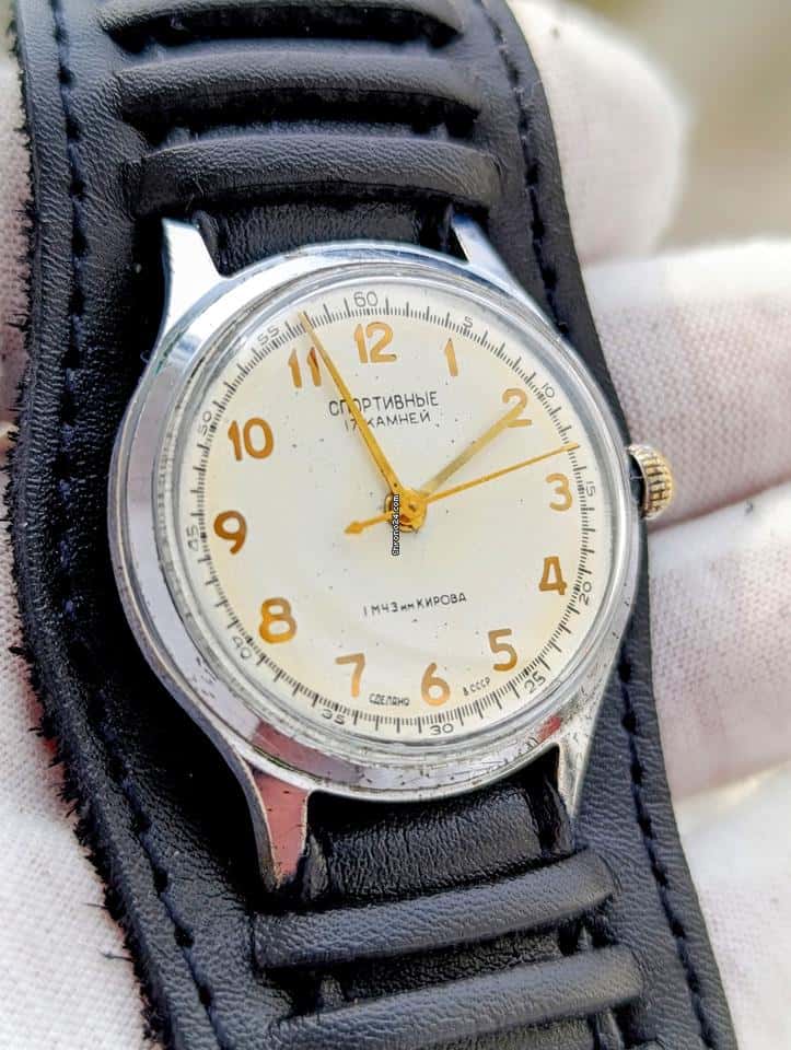 Vintage Soviet Watch Sportivnie 17 Jewels | USSR Collectible Mechanical 1956 | 1st Moscow Watch Factory
