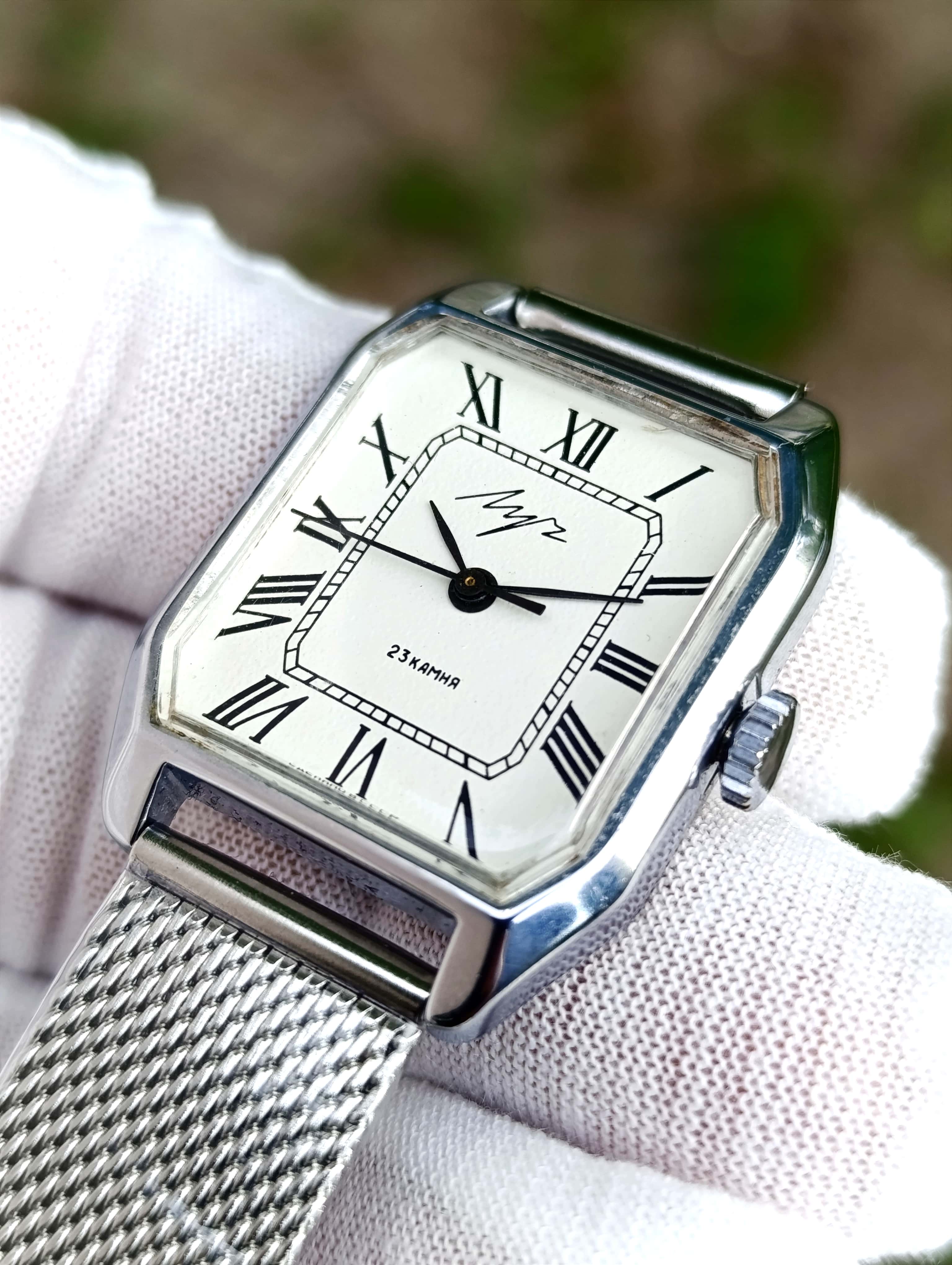Luch 2209 Authentic USSR Square Watch | Vintage Soviet Horology with Milanese Band
