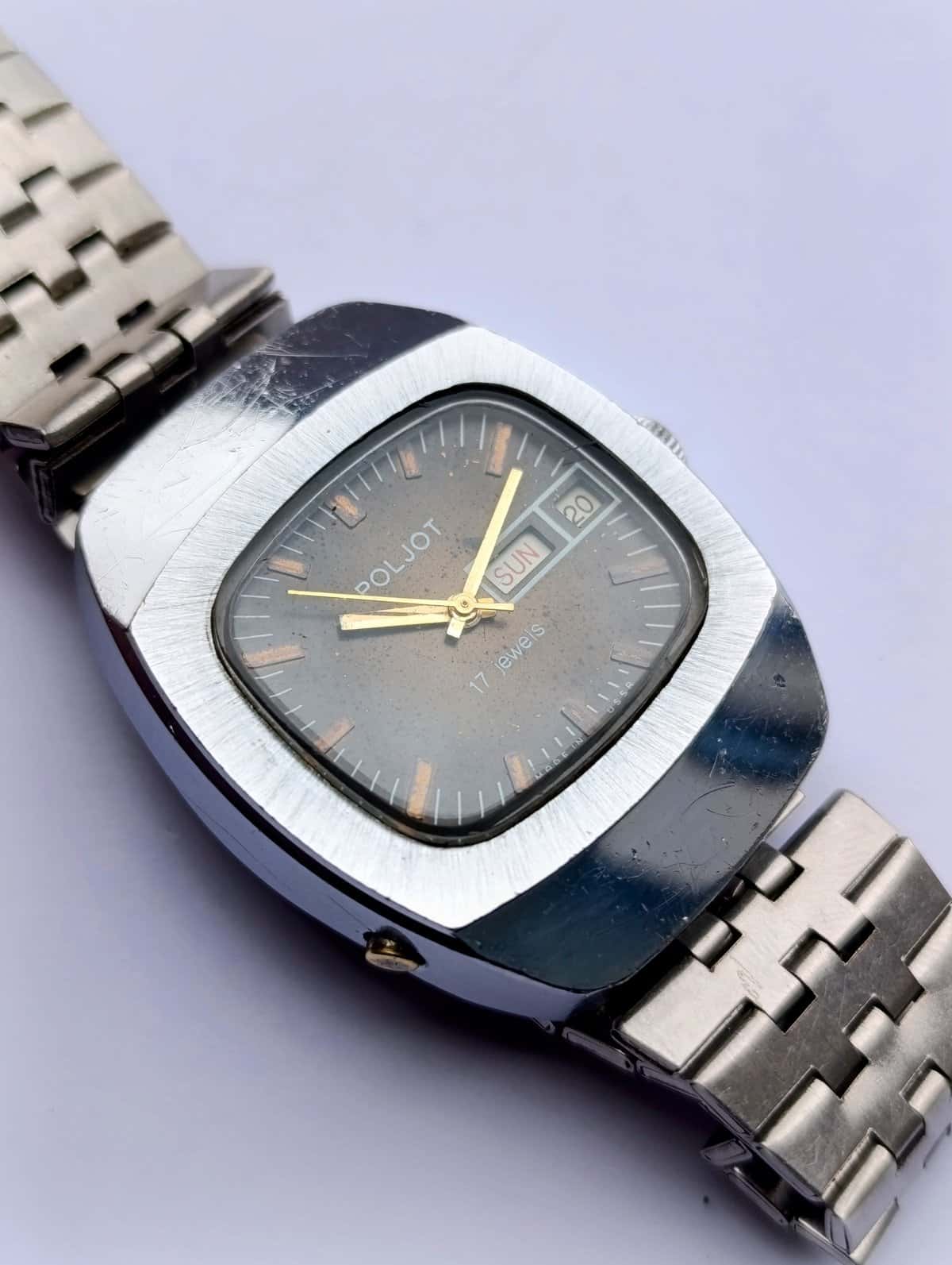 Rare Poljot 2628.H Vintage Cushion Case Watch USSR