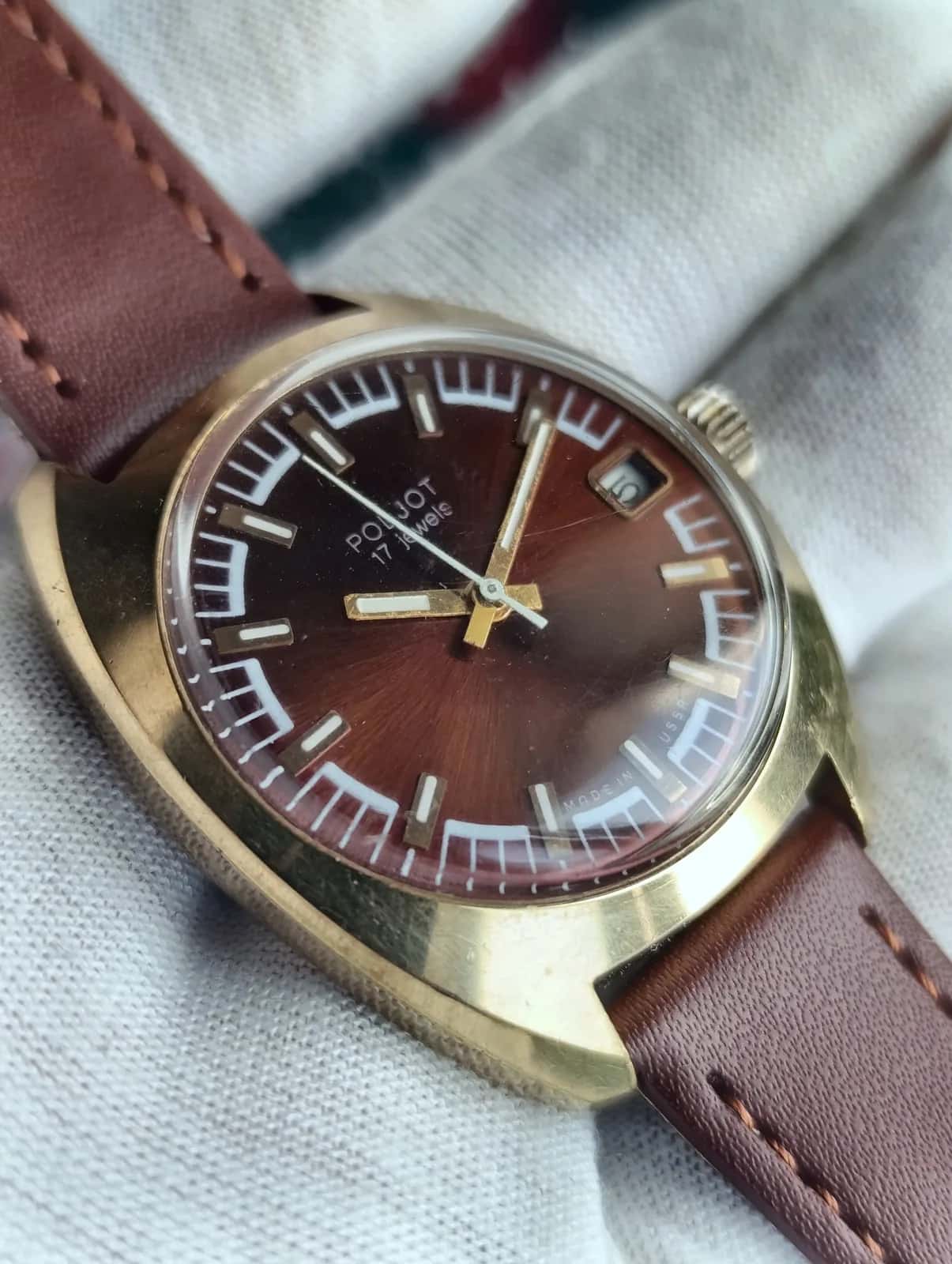 Poljot Cal. 2614.2H Soviet Watch, Gold-Plated USSR 1970s